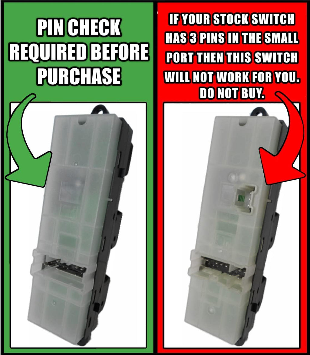 SWITCHDOCTOR Window Master Switch for 2007-2008 Nissan Sentra, 2005-2015 Xterra, 2005-2019 Frontier (Pin Check Required) (Crew Cab, 25401-EA003, 25401-ZP70A)