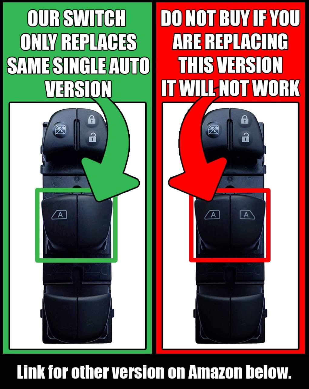 Window Master Switch for 2013-2018 Nissan Altima Sedan Base, S, SR, SV