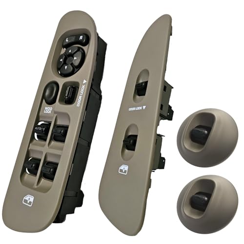 SWITCHDOCTOR Window Master Switch & Passenger Assembly for 2002, 2003, 2004, 2005, 2006, 2007, 2008 Dodge Ram (Quad Cab, Crew, Black Bezel, Dark Slate Gray)