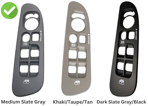 SWITCHDOCTOR Window Master Switch and Gray Bezel Set for 2002-2008 Dodge Ram 1500 2500 3500 (Quad Cab, Crew, Medium Slate Gray, 68171680AA, 56049805AB, 56049805AA, 56045334AE)