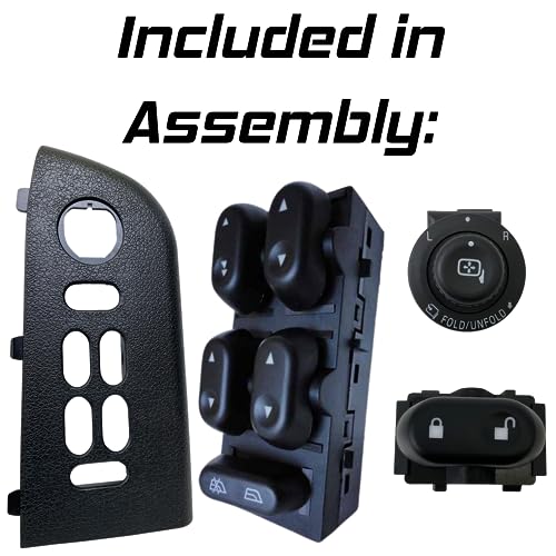 SWITCHDOCTOR Master Window Switch & Front Passenger Gray Assembly for 2004, 2005, 2006, 2007, 2008 Ford F-150 F150 (Super Cab, Supercrew Cab, Double Cab, Full Assembly)