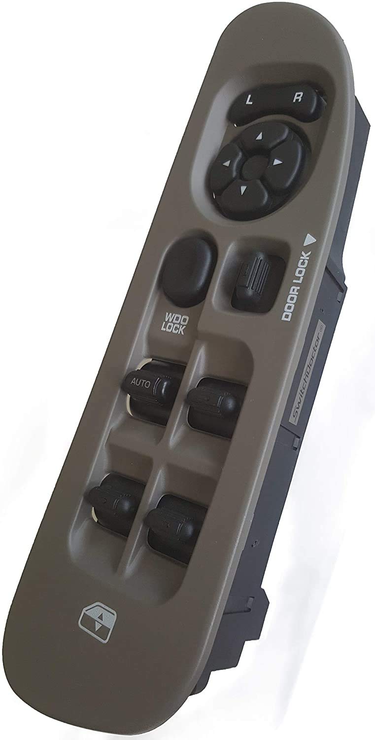 SWITCHDOCTOR Fully Assembled Window Switch & Tan Bezel Set for 2002-2008 Dodge Ram (68171680AA, 56049805AB, 56049805AA, 56045334AE, Quad Cab, Crew, Khaki/Taupe/Tan/Light Gray)