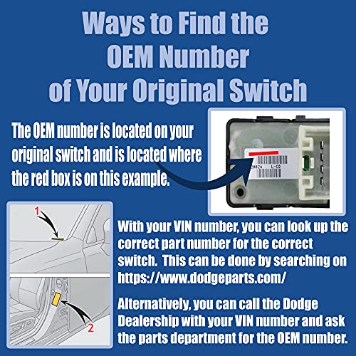 SWITCHDOCTOR Front Passenger Window and Lock Switch for 2007-2009 Durango