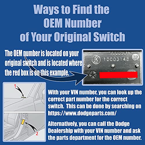 SWITCHDOCTOR Front Passenger Window Switch for 2008-2011 Dodge Grand Caravan