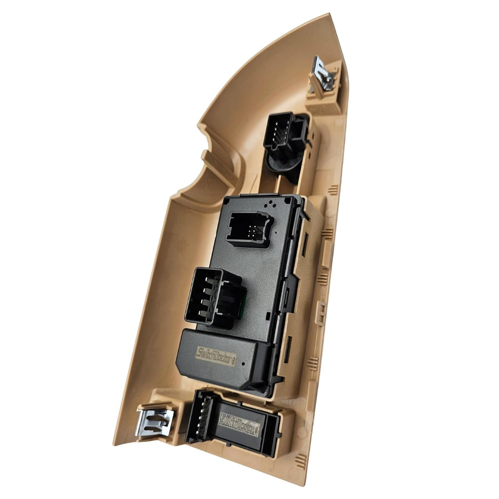 SWITCHDOCTOR Window Master Switch, Tan Bezel, Lock, & Mirror for 2007-2009 Chevrolet Silverado & GMC Sierra (Full Assembly, Crew, Extended Cab Pickup, Cashmere, Chevy)