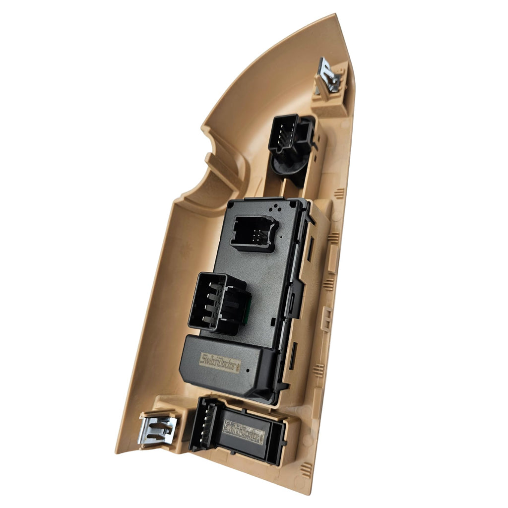 Window Switch Master Switch, Tan Bezel, Lock, & Mirror for 2007-2009 Chevrolet Silverado & GMC Sierra