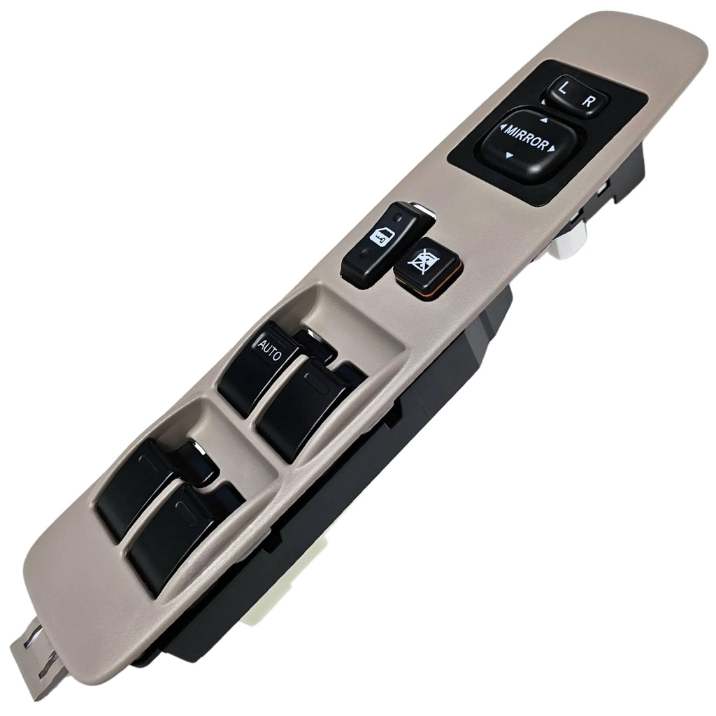 SWITCHDOCTOR Window Master Switch & Bezel for 2001-2004 Toyota Tacoma (Double Cab, 84820-04020, 74202-35010-B0, Medium Charcoal)