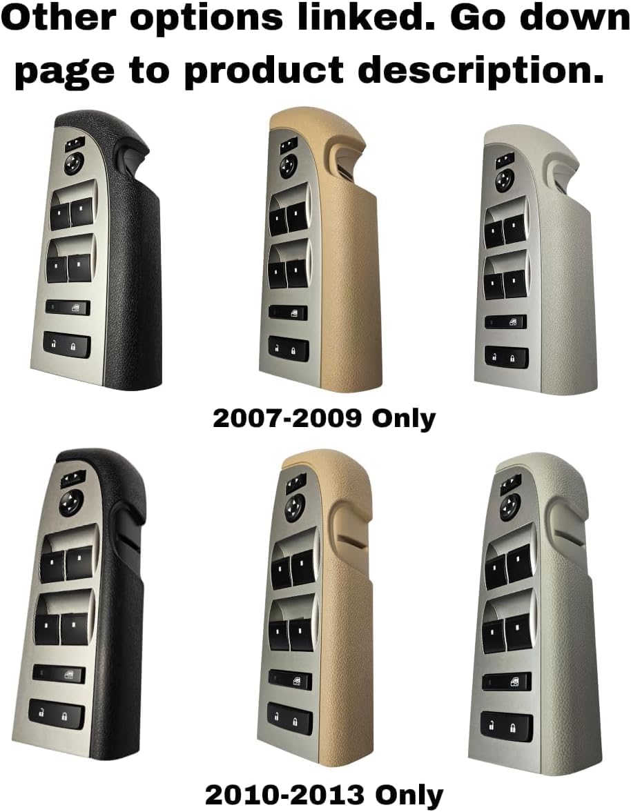 SWITCHDOCTOR Window Switch Master Switch, Gray Bezel, Lock, & Mirror for 2010-2013 Chevrolet Silverado & GMC Sierra (22968508, Light Titanium, 20945129, Crew, Extended Cab Pickup, Chevy, Control)