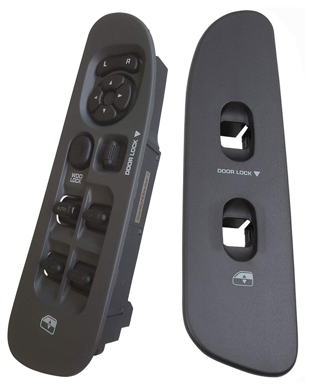 SWITCHDOCTOR Fully Assembled Window Master Switch & Gray Bezels Set for 2002-2008 Dodge Ram