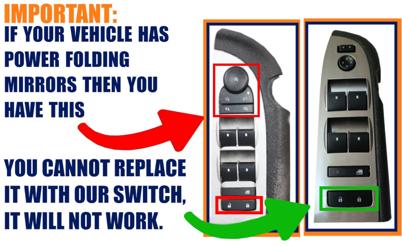 SWITCHDOCTOR Lock Switch for 2007-2013 Chevrolet Silverado 1500 2500 3500 and GMC Sierra 1500 2500 3500, 2009-2016 Traverse, 2009-2011 HHR