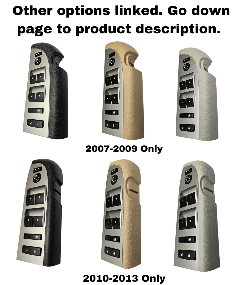 SWITCHDOCTOR Master Window Switch for 2007-2013 Chevrolet Silverado & GMC Sierra 1500 2500 3500 (20945129, 25789692) (Crew, Extended Cab Pickup, Chevy) (Black, 2007-2013 Master Window Switch)