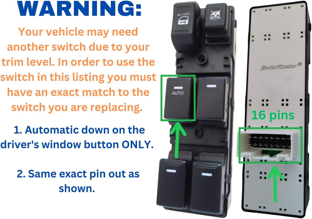 SWITCHDOCTOR Window Master Switch for 2011-2013 Kia Sorento