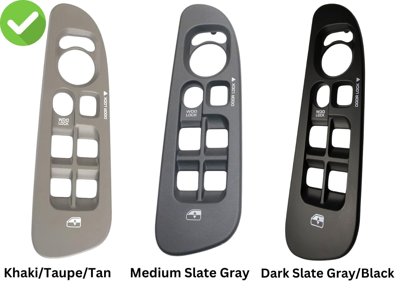 SWITCHDOCTOR Window Bezel Set Tan for 2002-2008 Dodge Ram 1500 2500 (Quad Cab, Crew, Khaki, Taupe, Tan, Beige, Light Gray)