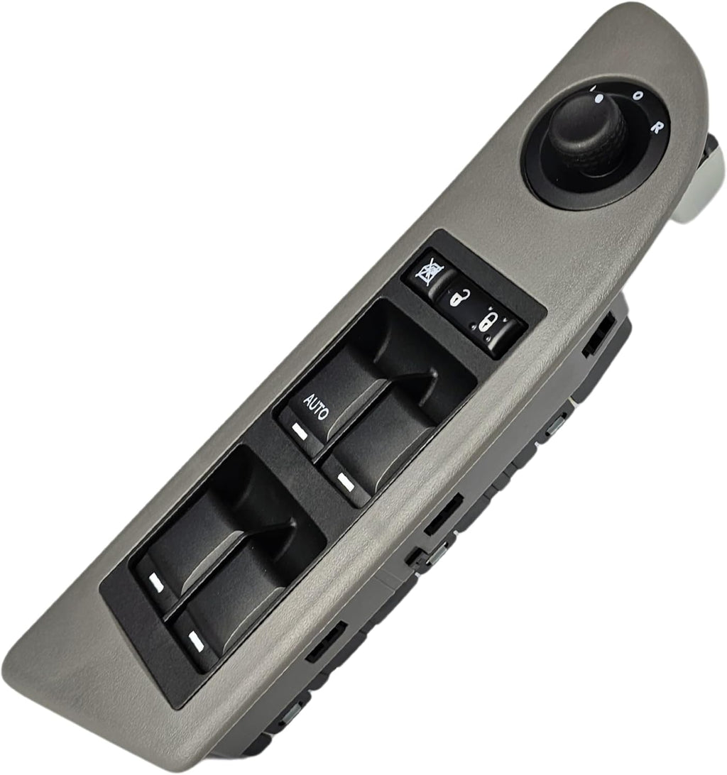 SWITCHDOCTOR Window Switch for 2005, 2006, 2007, 2008, 2009, 2010, 2011 Dodge Dakota Quad Cab & 2004, 2005, 2006 Durango (Full Assembly with Gray Bezel & Mirror Switch, Trim, Panel, Cover)