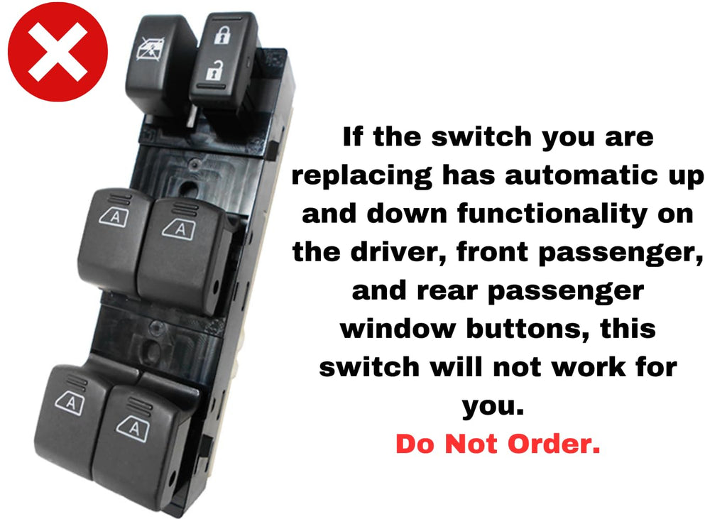 SWITCHDOCTOR Window Master Switch Compatible with Nissan Maxima 2009-2014