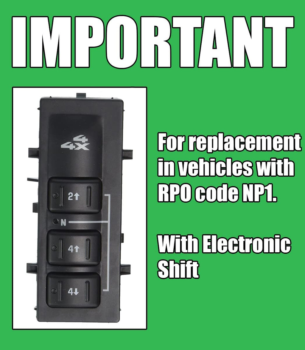 SWITCHDOCTOR 4WD 4x4 Selector Switch for 2003-2007 Silverado, Suburban, Avalanche, Yukon (Without Auto)