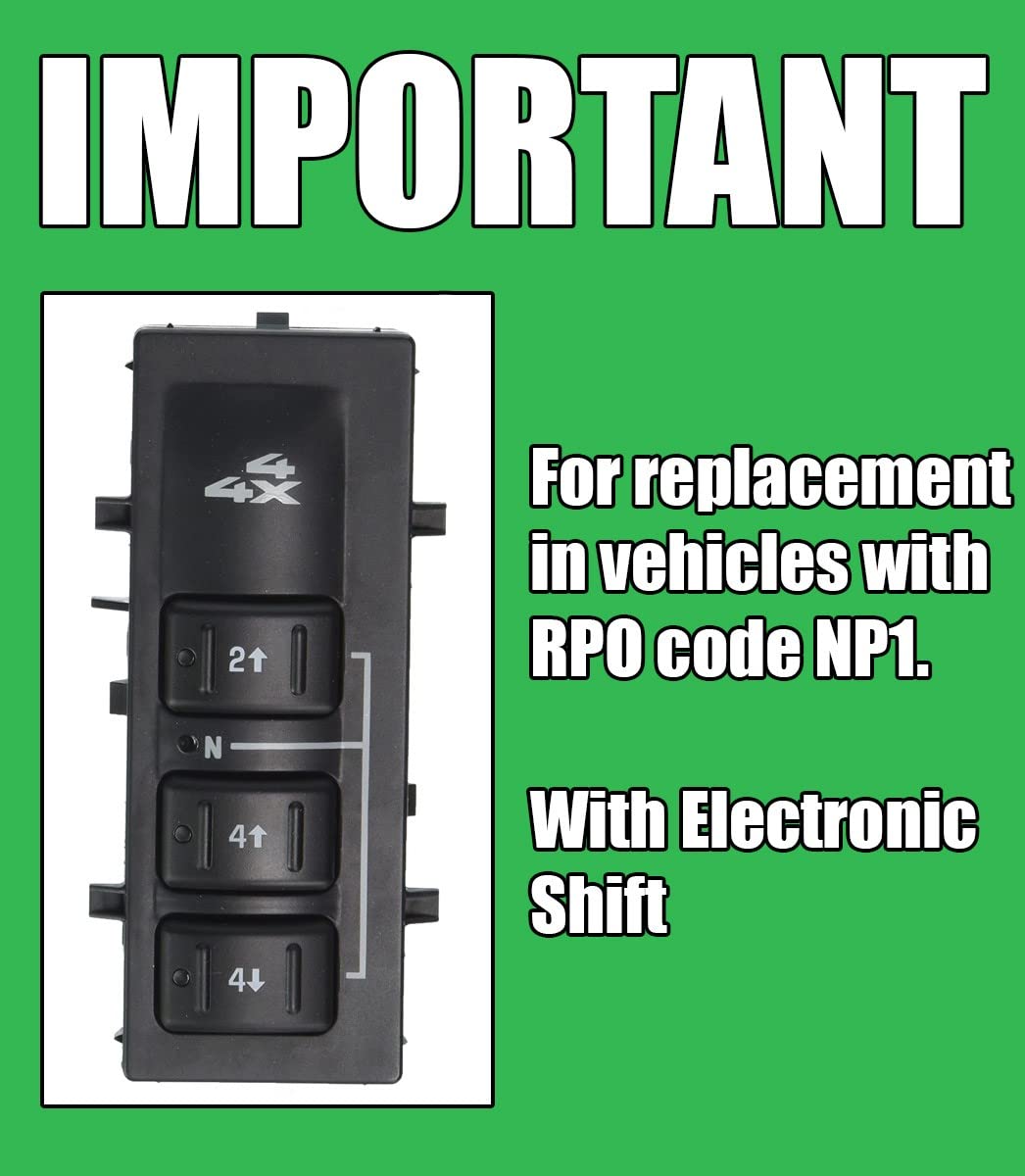 SWITCHDOCTOR 4WD 4x4 Selector Switch for 2003-2007 Silverado, Suburban, Avalanche, Yukon (Without Auto)