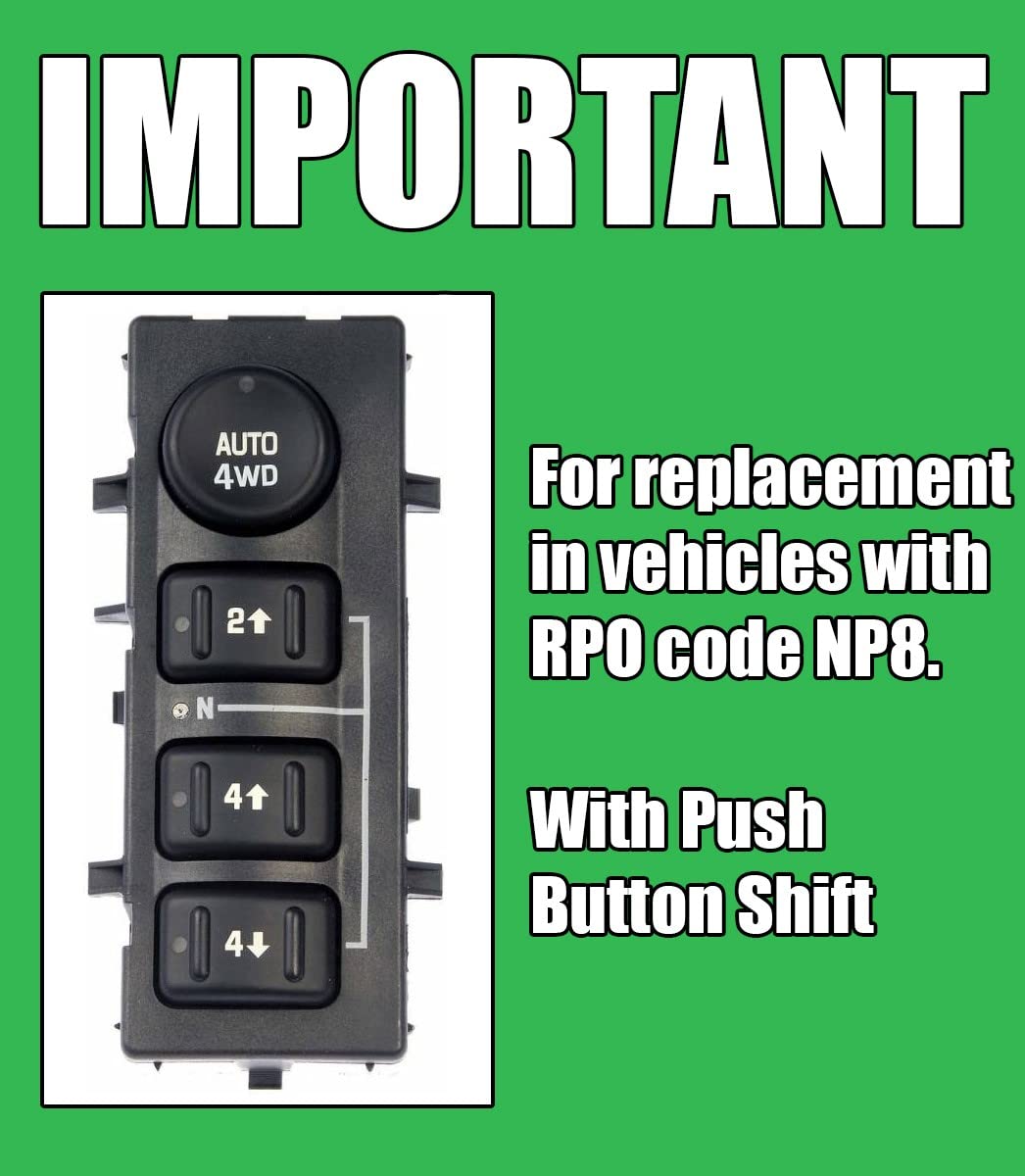 SWITCHDOCTOR 4x4 Transfer Case Switch for Silverado, Suburban, Tahoe, Avalanche, Yukon, Sierra