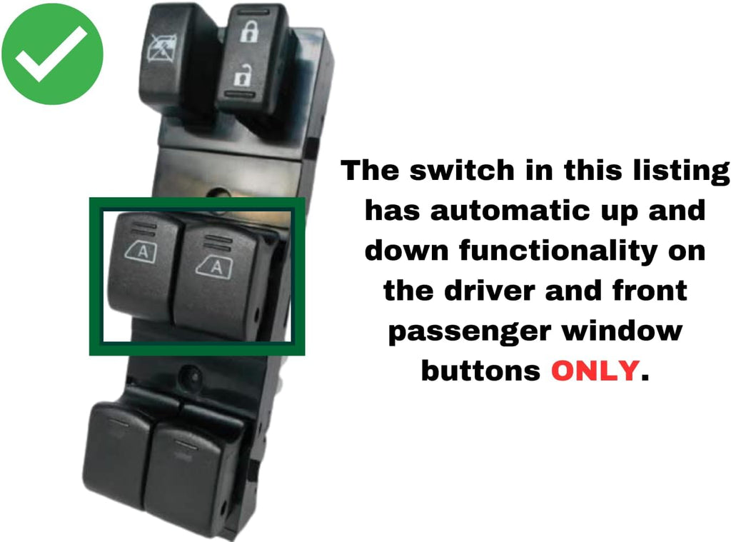 SWITCHDOCTOR Window Master Switch for 2009-2014 Nissan Maxima S, SV (25401-9N00E)