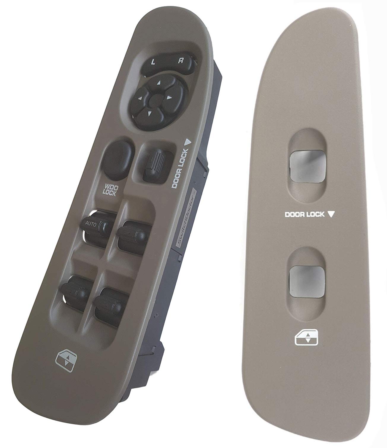 SWITCHDOCTOR Fully Assembled Window Master Switch & Tan Bezels Set for 2002-2008 Dodge Ram