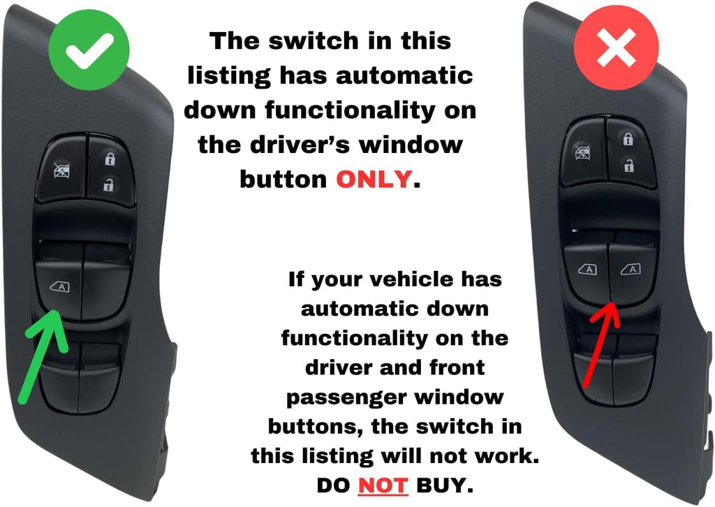 SWITCHDOCTOR Window Master Switch Assembly for 2013, 2014, 2015, 2016, 2017, 2018 Nissan Altima Sedan Base, S, SR, SV