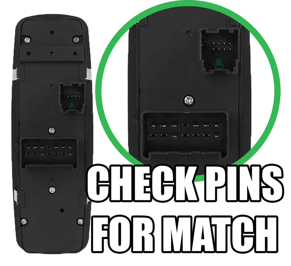 SWITCHDOCTOR Window Master Switch for 2008-2020 Dodge Grand Caravan, 2008-2016 Chrysler Town & Country (Van, 4602627AG, 4602627AE, 2 Window Control)
