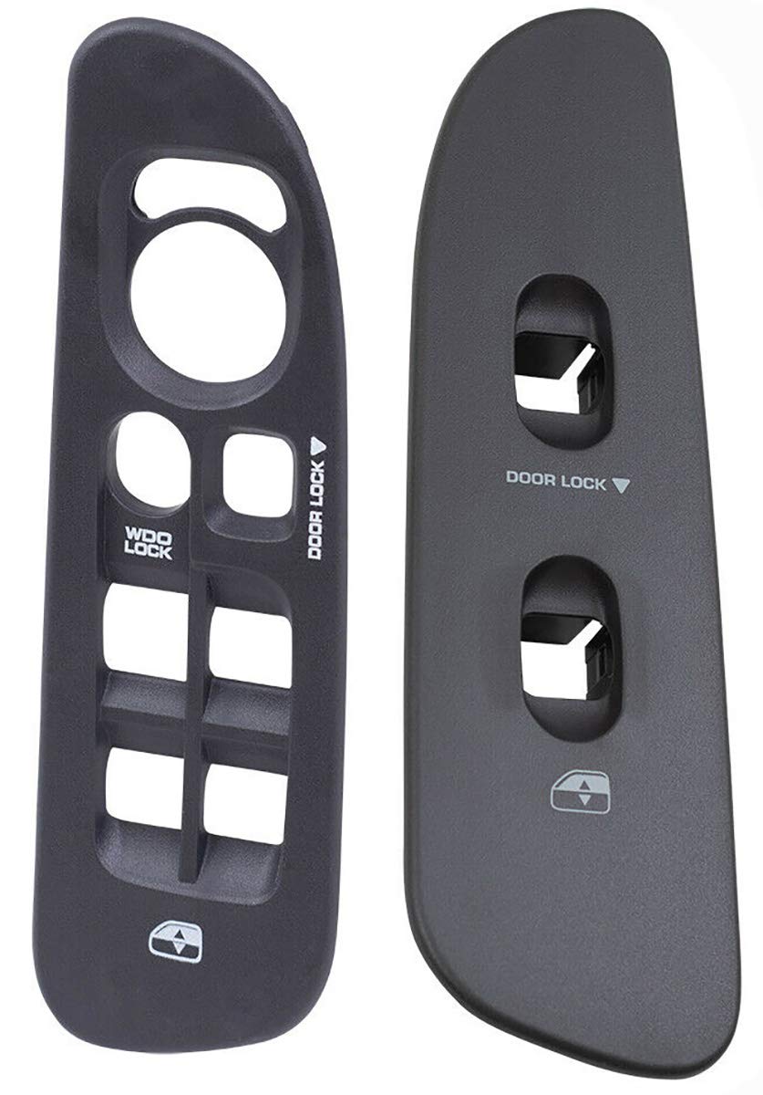 SWITCHDOCTOR Window Master Switch Bezel & Front Passenger Bezel Set Gray for 2002-2008 Dodge Ram (Quad Cab, Crew)