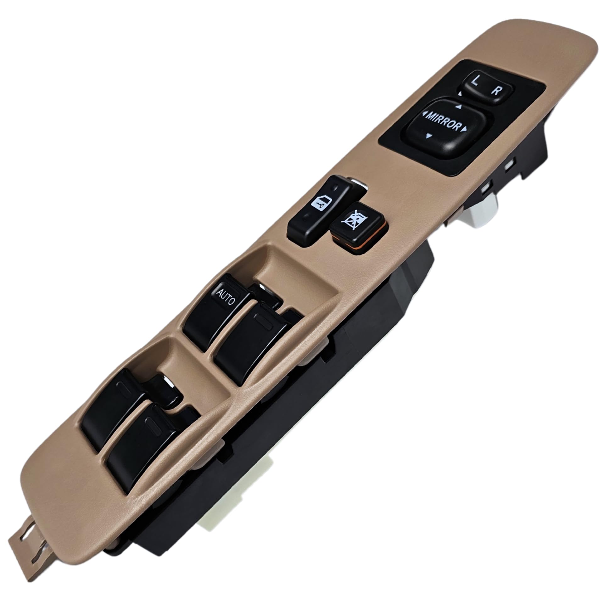 SWITCHDOCTOR Window Master Switch & Dark Tan Bezel for 2001-2004 Toyota Tacoma (Double Cab) (84820-04020, 74202-35010-E0, Medium Oak)