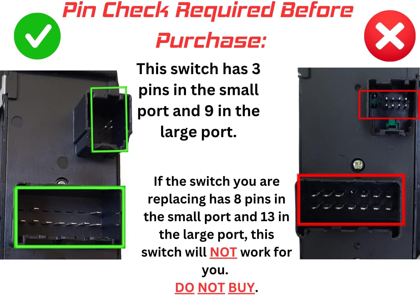 SWITCHDOCTOR Window Master Switch for 2008-2012 Liberty; 2008-2016 Chrysler Town & Country; 2008-2020 Dodge Grand Caravan; 2009-2010 Journey; 2007-2011 Nitro (Pin Check Required)