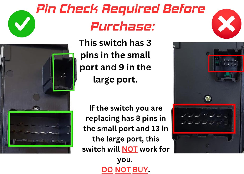SWITCHDOCTOR Window Master Switch Compatible with Chrysler Town and Country 2008-2010