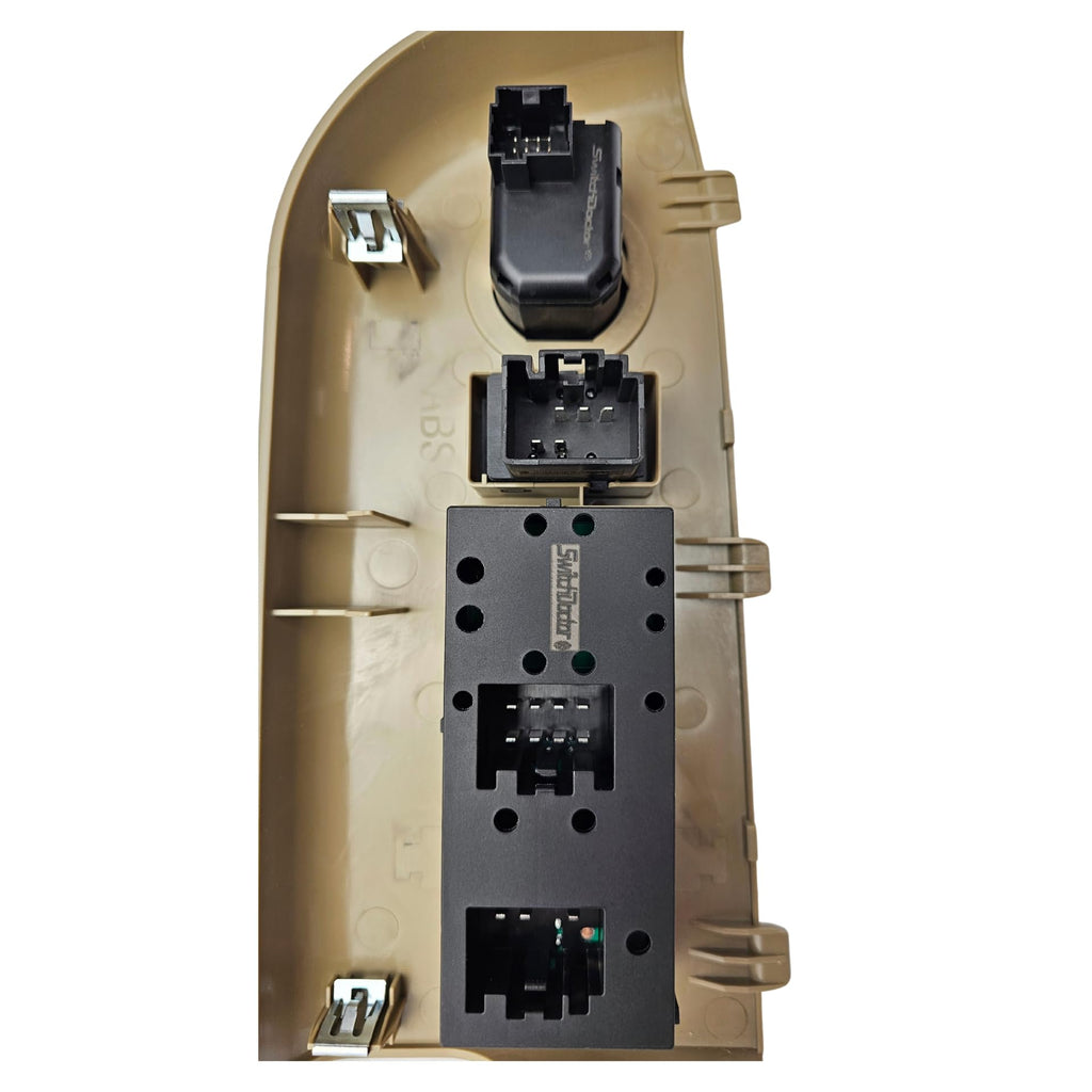 SWITCHDOCTOR Window Master Switch Assembly for 2004, 2005, 2006, 2007, 2008 Ford F-150 F150 (Super Cab, Supercrew Cab, Double Cab, Full Assembly, Tan Bezel)