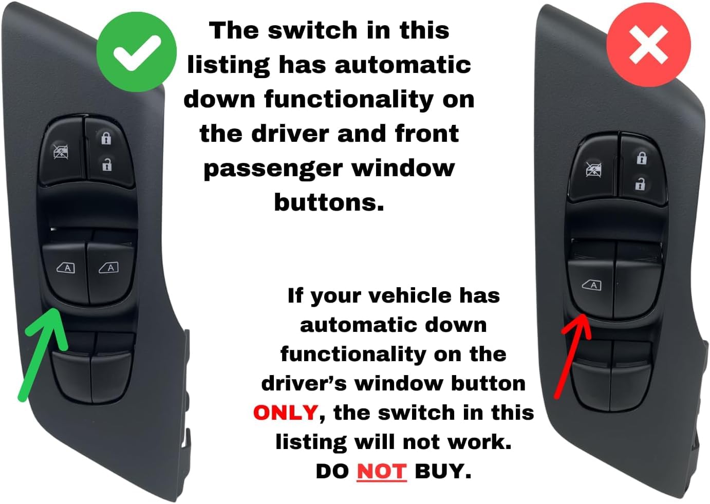 SWITCHDOCTOR Window Master Switch Assembly for 2013, 2014, 2015, 2016, 2017, 2018 Nissan Altima Sedan (SV, SL)