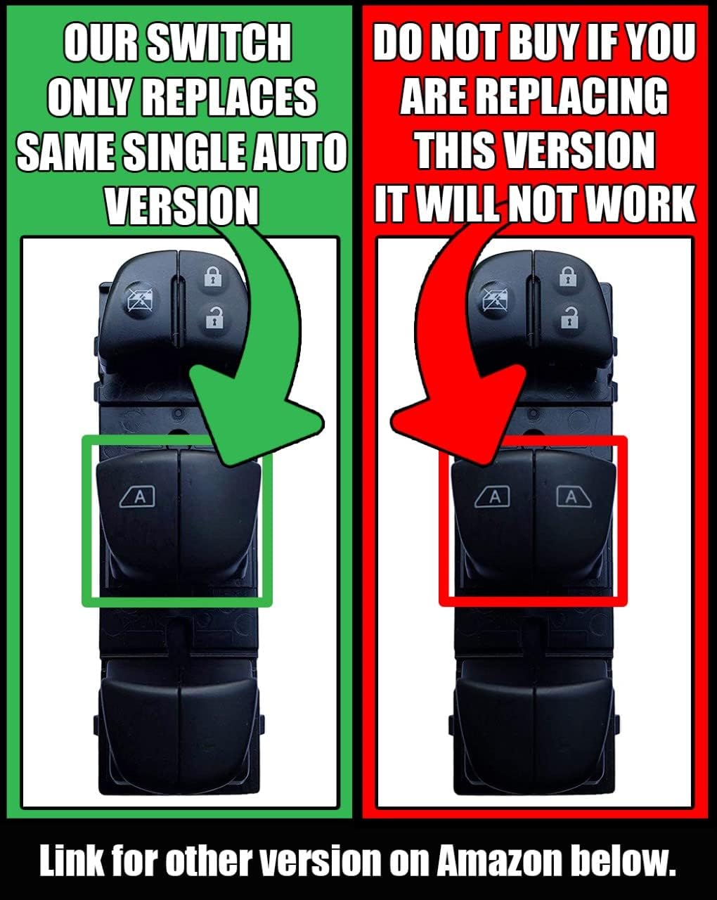 SWITCHDOCTOR Window Master Switch for 2013-2018 Nissan Altima Sedan Base, S, SR, SV