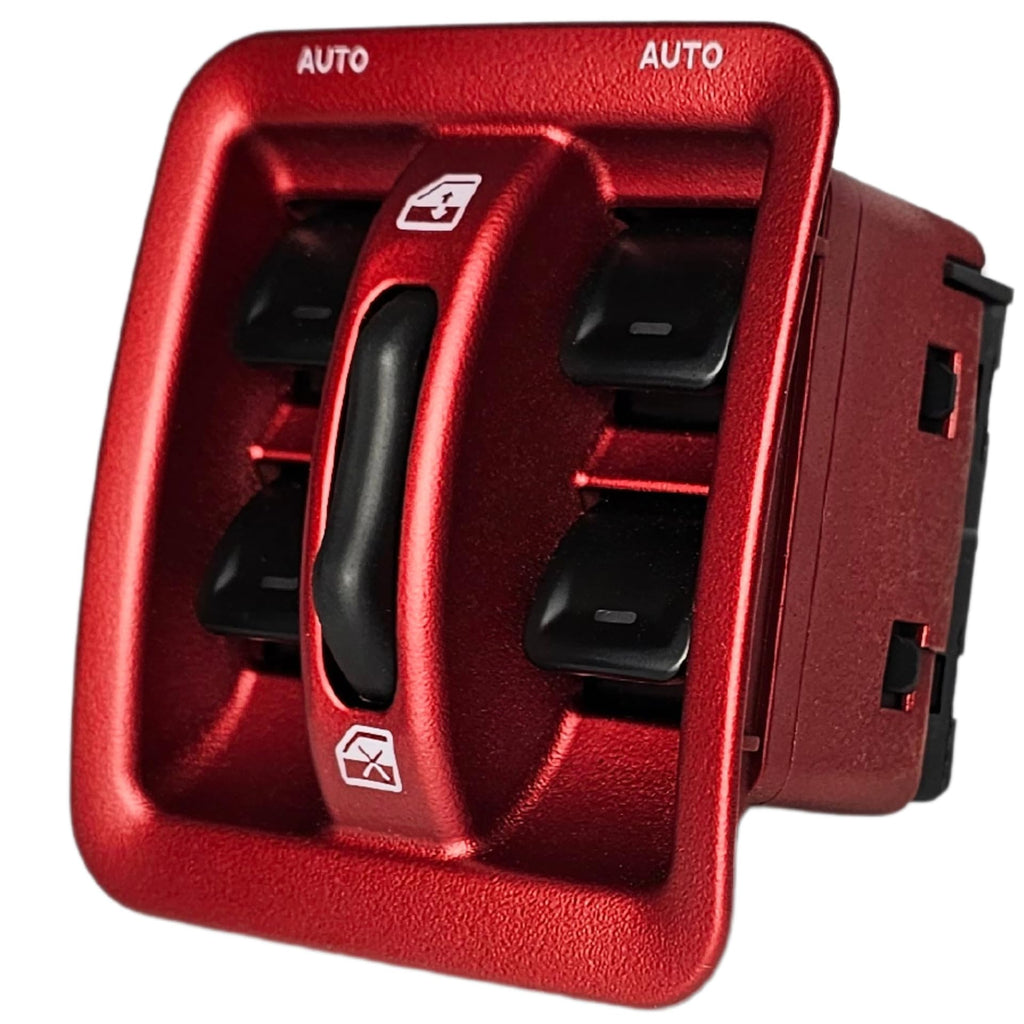 SWITCHDOCTOR Window Master Switch Assembly for 2011, 2012, 2013, 2014, 2015, 2016, 2017 Jeep Wrangler (Rubic Red Full Assembly)