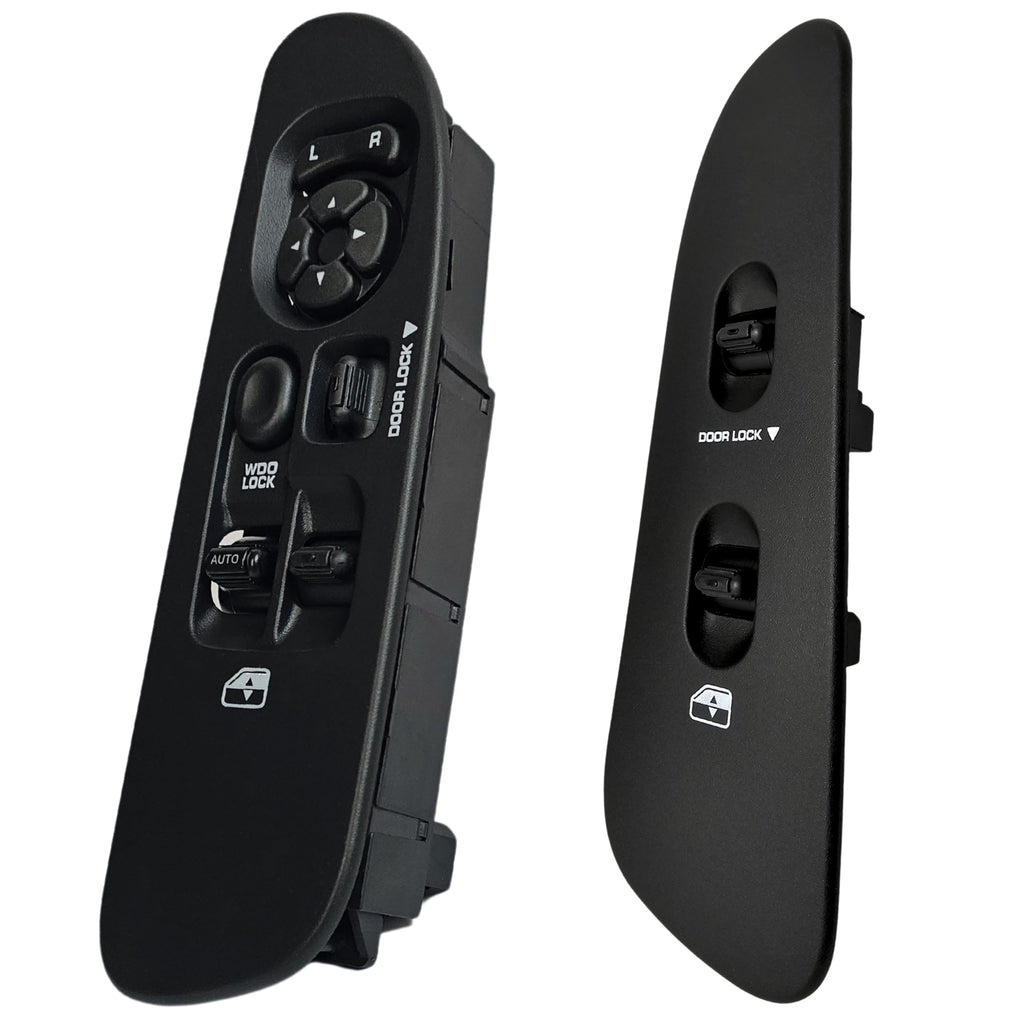 SWITCHDOCTOR Window Master Switch & Front Passenger Black Bezel Assembly 2002-2009 Dodge Ram (Regular Cab, Single Cab, Dark Slate Gray)