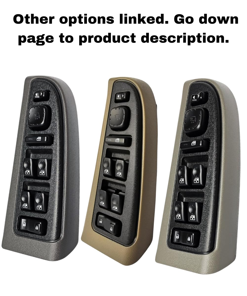 SWITCHDOCTOR Window Master Switch & Dark Gray Bezel Assembly for 2003-2006 Silverado, Suburban, Sierra, Tahoe, Avalanche, and Yukon (Dark Pewter, 15883319, 15883320, 15883321, Correct Bezel Color)