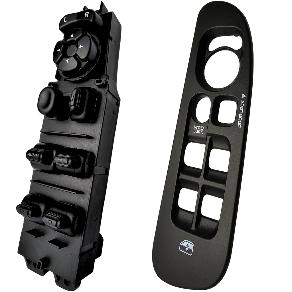 SWITCHDOCTOR Window Master Switch & Bezel Set for 2002, 2003, 2004, 2005, 2006, 2007, 2008 Dodge Ram (Quad Cab, Crew) (Black Bezel)