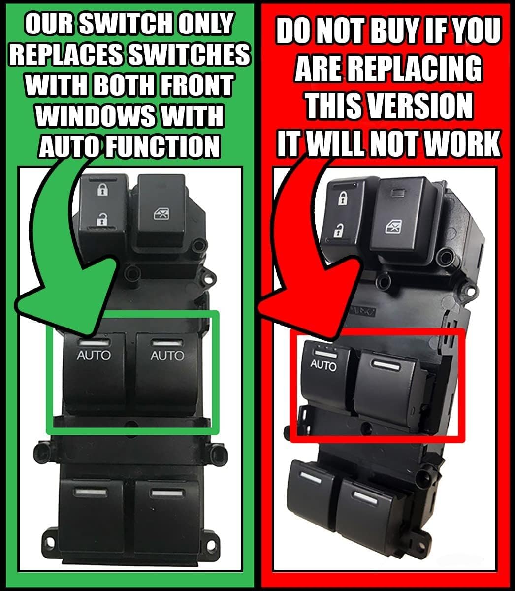 SWITCHDOCTOR Window Master Switch and Bezel for 2008-2012 Honda Accord Sedan EX, EX-L, LX-P, SE, Crosstour