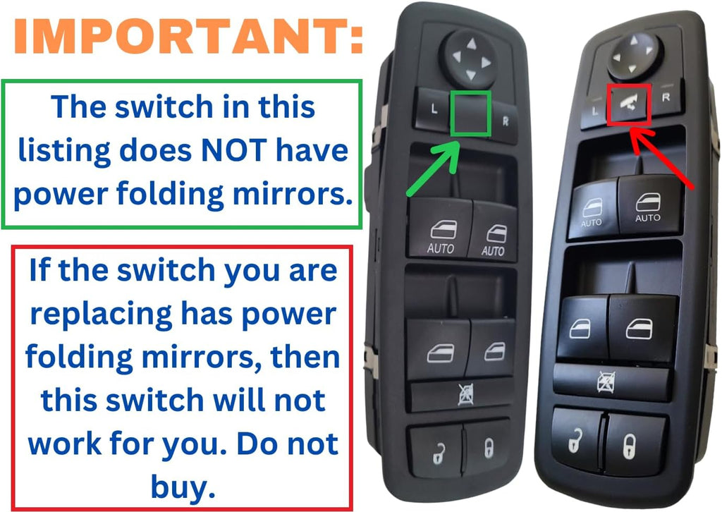 SWITCHDOCTOR Window Master Switch for 2013-2015 Ram; 2012-2016 Town & Country; 2012-2020 Grand Caravan (Ice Blue Glow Light, Crew Cab, Quad Cab)