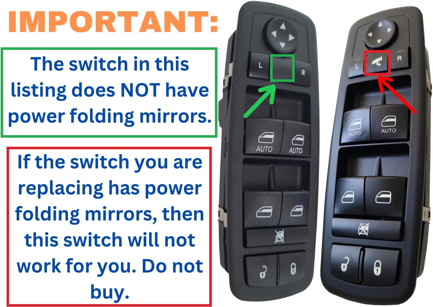 SWITCHDOCTOR Window Master Switch for 2013-2015 Ram; 2012-2016 Town & Country; 2012-2020 Grand Caravan (Ice Blue Glow Light, Crew Cab, Quad Cab)