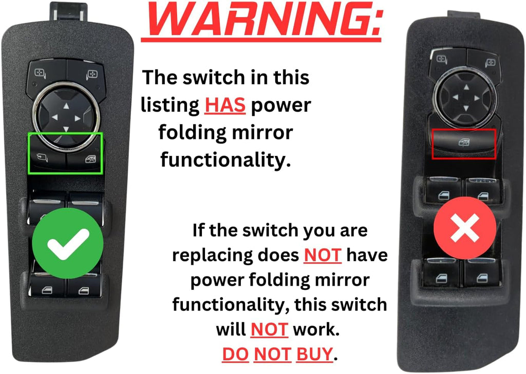 SWITCHDOCTOR Window Master Switch for 2015-2020 F-150 F 150 (Double Cab, Super Cab, Supercrew, With Power Folding Mirrors)