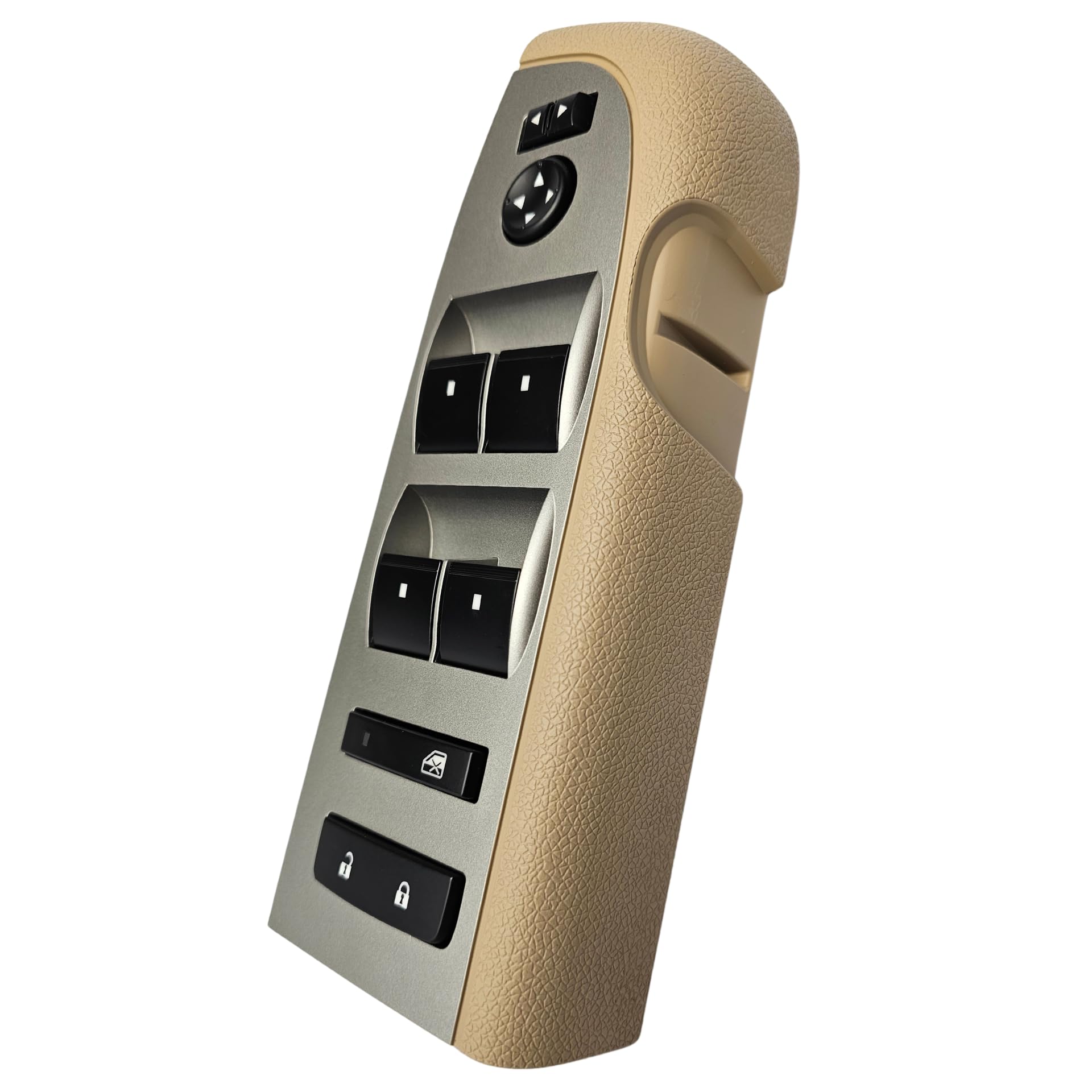 SWITCHDOCTOR Window Master Switch, Tan Bezel, Lock, & Mirror for 2007-2009 Chevrolet Silverado & GMC Sierra (Full Assembly, Crew, Extended Cab Pickup, Cashmere, Chevy)