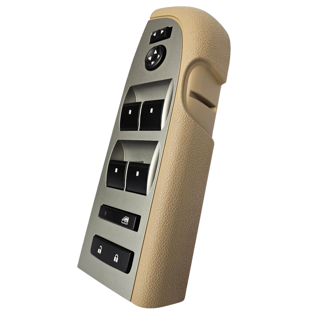 Window Switch Master Switch, Tan Bezel, Lock, & Mirror for 2010-2013 Chevrolet Silverado & GMC Sierra