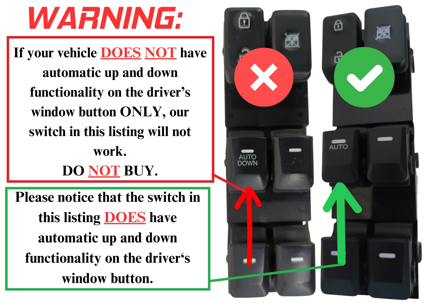 SWITCHDOCTOR Window Master Switch compatible with 2011-2016 Kia