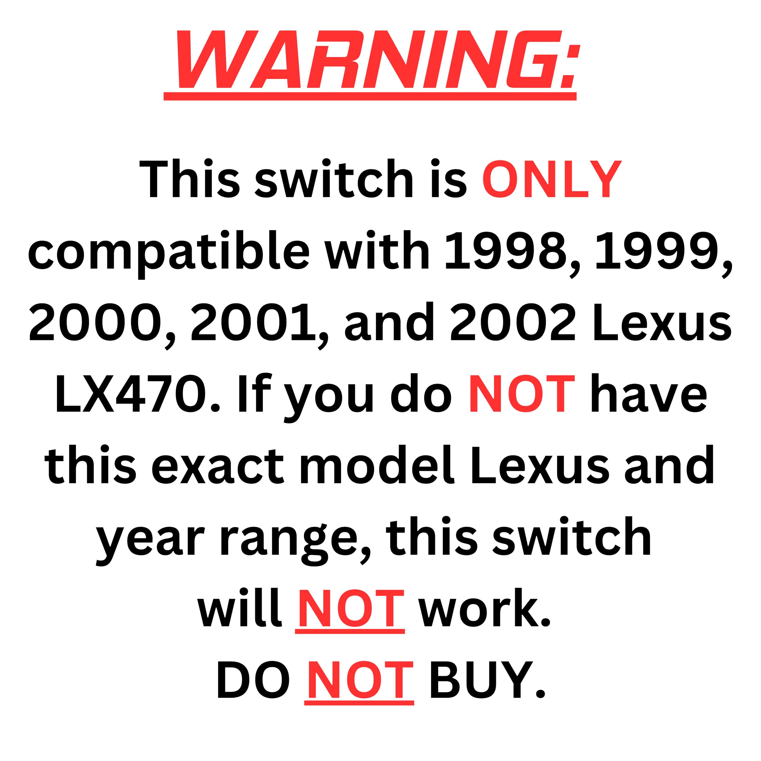 SWITCHDOCTOR Window Master Switch for 1998-2002 Lexus LX470 (84820-60100)