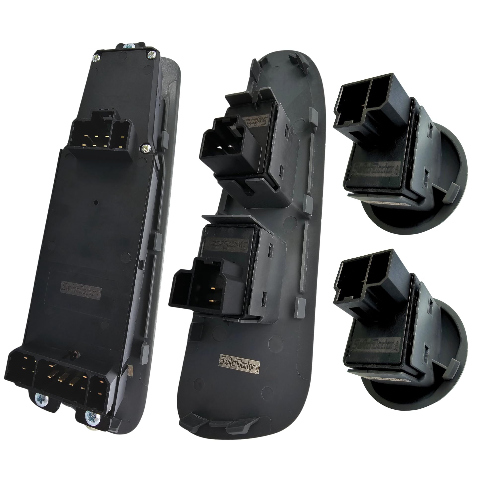 SWITCHDOCTOR Window Master Switch & Passenger Assembly for 2002, 2003, 2004, 2005, 2006, 2007, 2008 Dodge Ram (Quad Cab, Crew, Gray Bezel, Full Assembly)