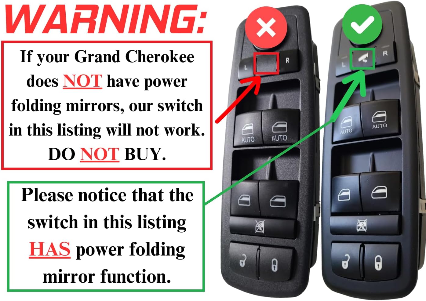 SWITCHDOCTOR Window Master Switch for 2014-2021 Jeep Grand Cherokee