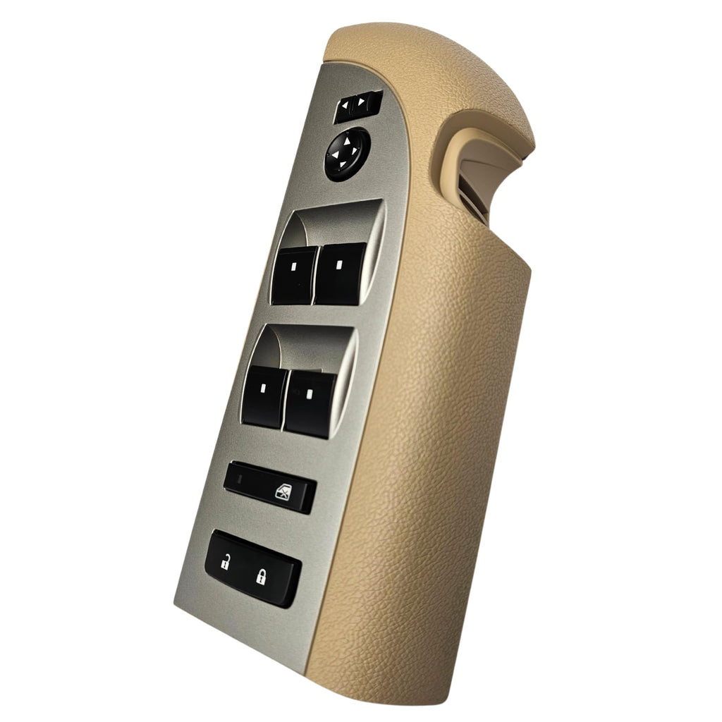 SWITCHDOCTOR Window Master Switch, Tan Bezel, Lock, & Mirror for 2007-2009 Chevrolet Silverado & GMC Sierra (Full Assembly, Crew, Extended Cab Pickup, Cashmere, Chevy)