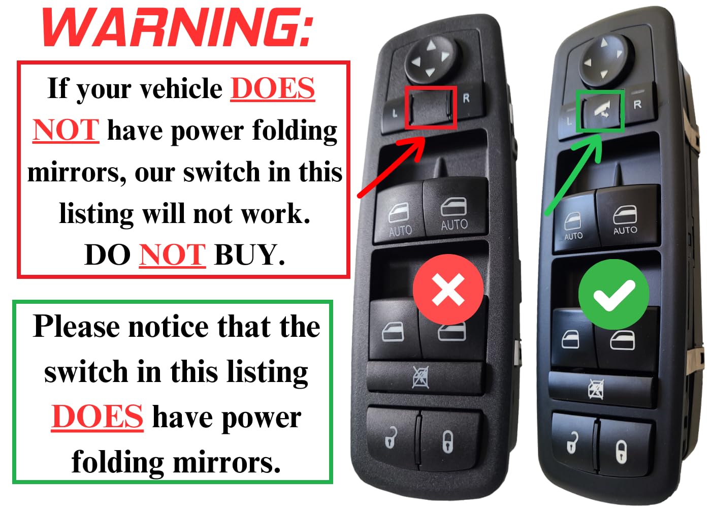 SWITCHDOCTOR Window Master Switch compatible with 2016-2018 Ram 1500 2500 3500, 2019-2022 Ram 1500 Classic, 2011-2012 Journey