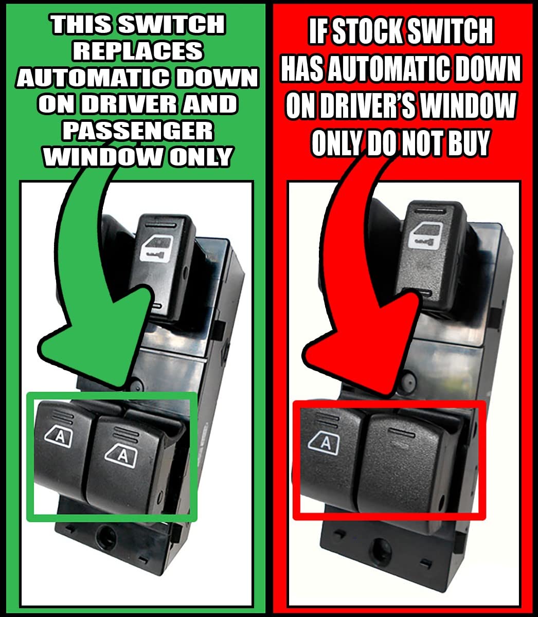 SWITCHDOCTOR Window Master Switch Assembly for 2008, 2009, 2010, 2011, 2012, 2013 Nissan Altima Coupe S, SR, SE (Bezel, Mirror, Full Assembly)